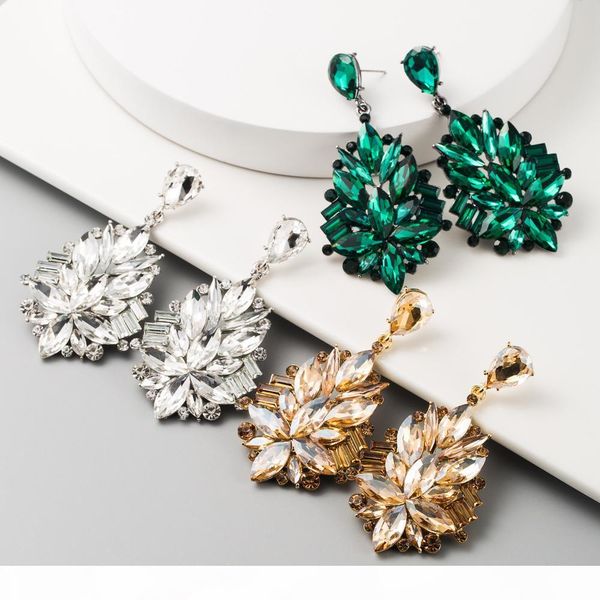 

европейский стиль моды творческие женские модели сплава инкрустированные бриллиантовые серьги моды личности темперамент серьги серьги супер, Silver