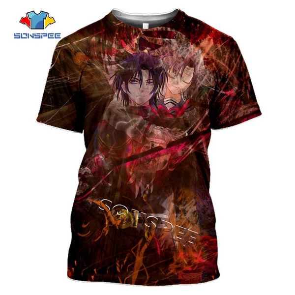 

seraph of the end anime 3d summer homme pullover 3d print shirts horror oversized kawaii men clothing