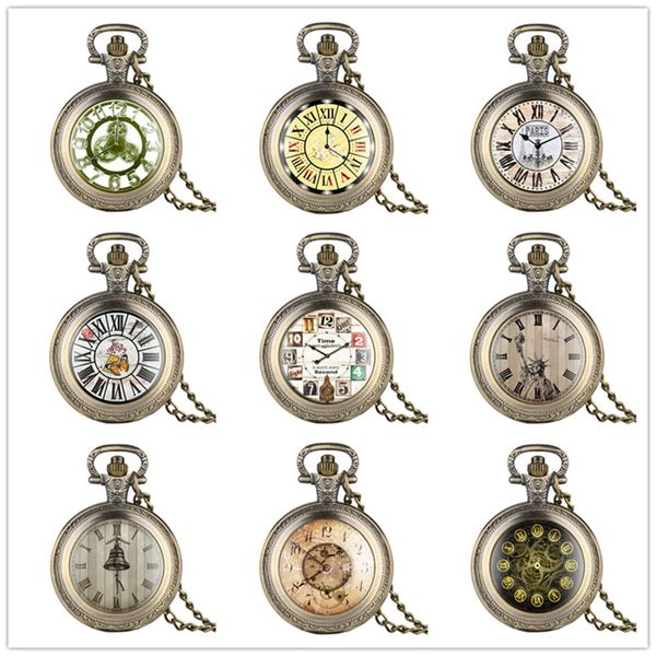 

steampunk retro design full hunter alloy case pocket watch quartz analog clock for men women with necklace chain reloj de bolsillo, Slivery;golden