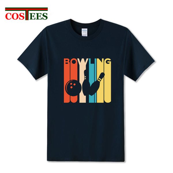 

old vintage bowling design art for bowlers t shirts men retro ringer ball t-shirt for male 2018 new casual fashion brand apparel
