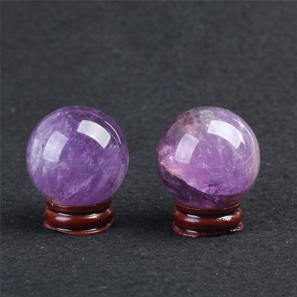 

amethyst decorations wholesale crystal ball small healing ball/amethyst hjt natural gemstone sphere 2pcs home chrismas sale for home2010 jul