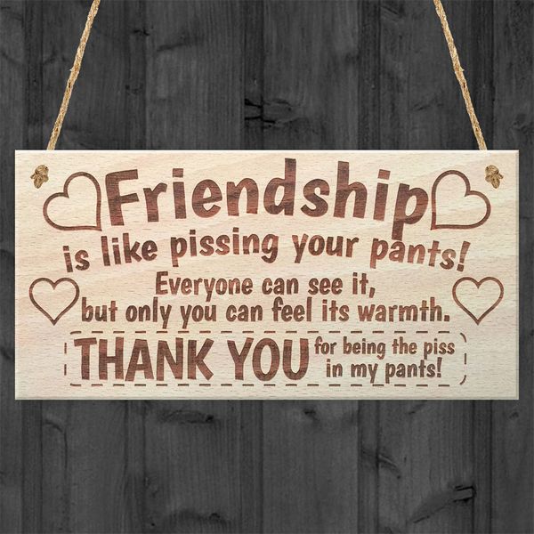 

hangtag friendship wooden door window art craft home decoration plaque hanging