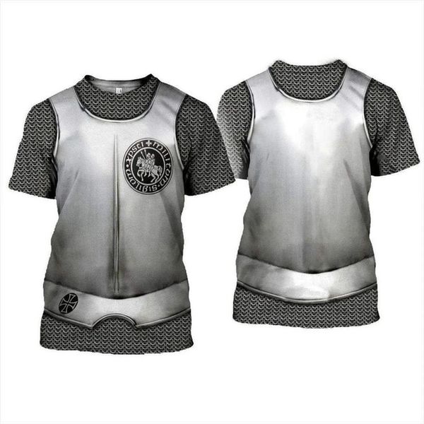 

knight medieval armor men knights templar summer 3d print shirts hentai anime hippie men clothing