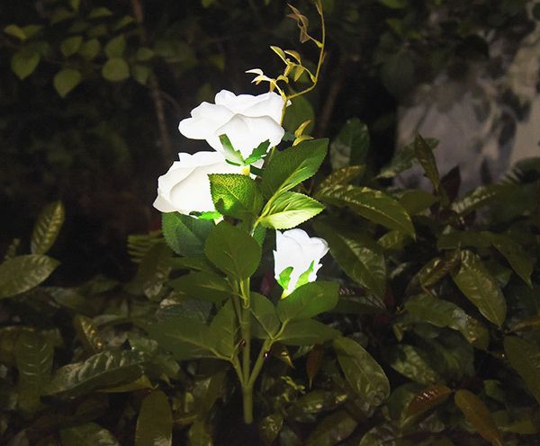 

led 3 heads solar rose light outdoor garden garden decoration solar light villa lawn plug-in light