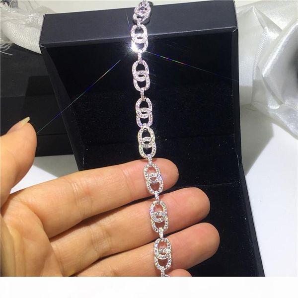 

популярный hiphop браслет 5a кубический цирконий белое золото заполненных партии обручальных браслеты цепи для женщин мужчин моды ювелирных, Black