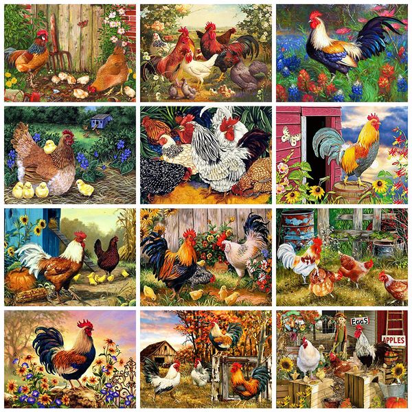 

wall art full square diamond painting chicken animals diamond embroidery cross stitch mosaic picture of rhinestone home decor