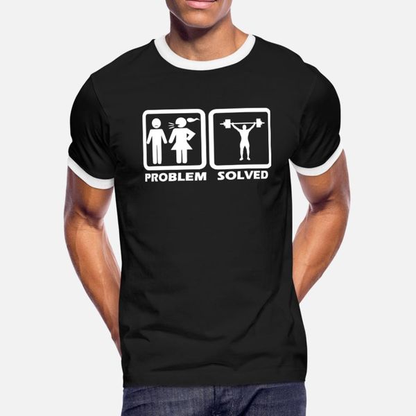 

gym gym solved my problem t shirt men personalized cotton o neck outfit loose funny casual spring autumn family shirt