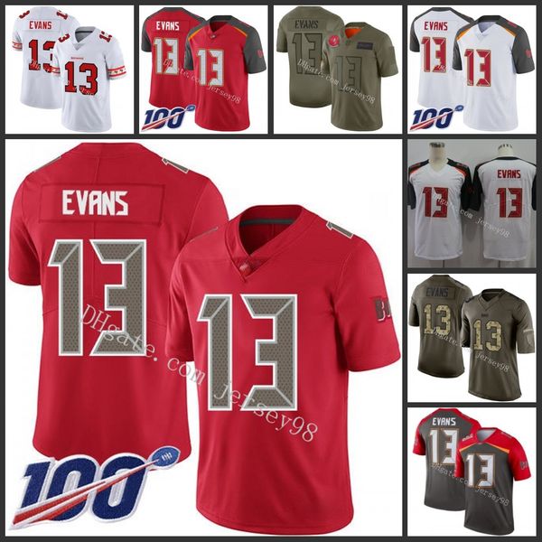 

tampa bay buccaneers blank 13 mike evans white nfl men women youth jersey, Black;red