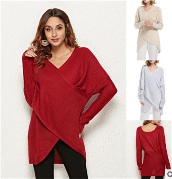 

color sweaters fashion womens designer patchwork sweaters long sleeve v neck cotton ladies clothes female solid, White;black