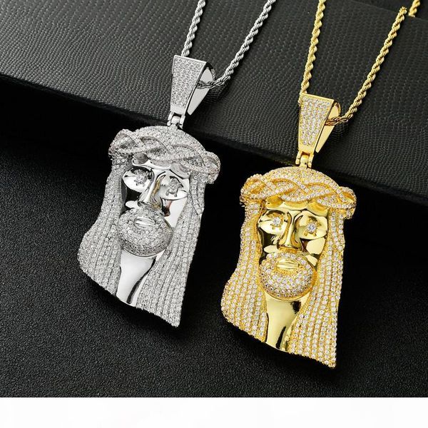 

necklacegifts новой веры ожерелье ювелирного изделия золото серебро цветного cz иисус подвесок для мужчин женщин, Silver