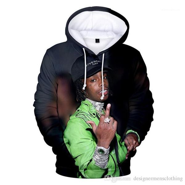 

print mens hoodies fashion designer spring autumn long sleeve couple crew neck mens sweatshirts ynw melly 3d, Black