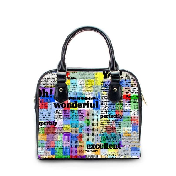 

cusotm newspaper dots print handbag women luxury hand bag totes ladies pu leather shoulder crossbody bag feminine