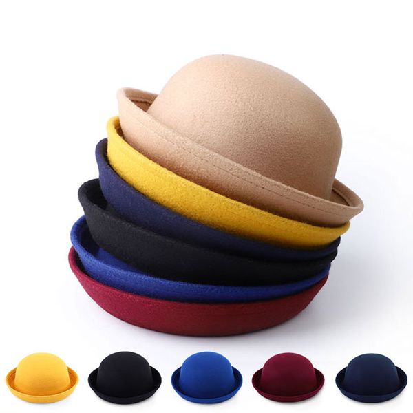 

2020 new fall winter fashion warm wool felt women's fedoras hats retro vintage animal cap not deformed fedoras caps for women, Blue;gray