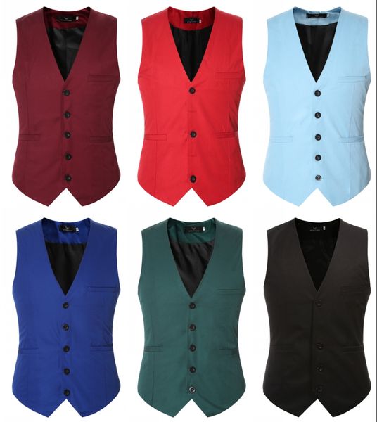 

new and fine cool single breasted vests british style suitable for men wedding / dance / dinner men vest large-size men jacket, Black