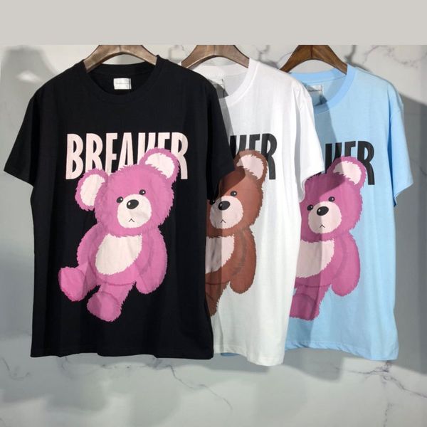 

designer fashion trend tshirt short-sleeved europe and america cute bear black white blue men and women wholesale 2020 sale
