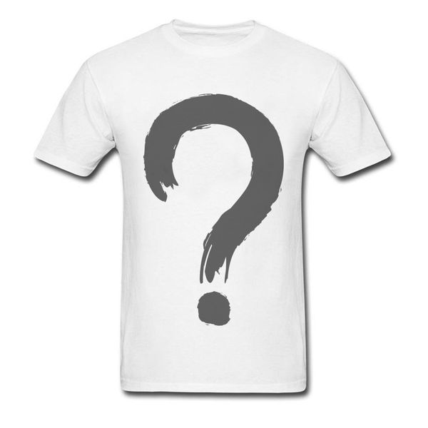 

question mark symbol t shirt student 2018 cool graphic t shirts for men o neck no button custom design t shirt online