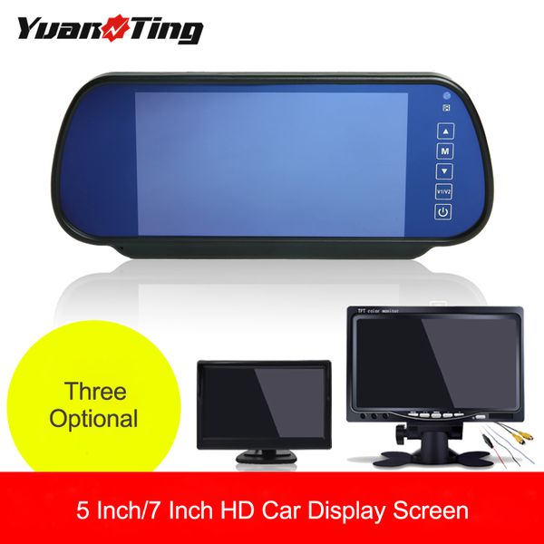 

yuanting car monitor 5 inch/7 inch screen 2 way video input for rear view reverse camera tft lcd display hd color pal/ntsc