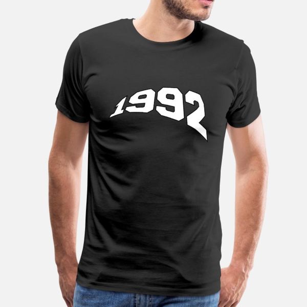 

vintage 1992 year of birth birthday gift t shirt men design cotton crew neck fit famous authentic summer unique shirt, White;black