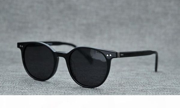 

brand desiger men ploarized sunglasses oliver ov5318 sunglasses round retro sun glasses plank frame vintage sun glasses with original box, White;black