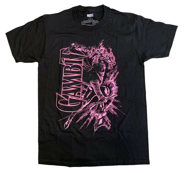 

x-men gambit glow marvel comics officially licensed t shirt 100% cotton letter printed t-shirts tee