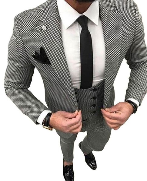 

men's suits & blazers 2021 men 3 pieces formal notch lapel tuxedo for wedding prom party double breasted vest blazer +vest +pants, White;black