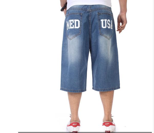 

men's jeans men cargo shorts bermuda homme male fashion washed denim short, Blue