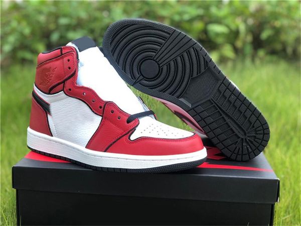 

новый аутентичные 1 high og bloodline 2,0 gym красной черный белый баскетбол обувь мужчины кроссовки из натуральной кожи спорт на открытом в