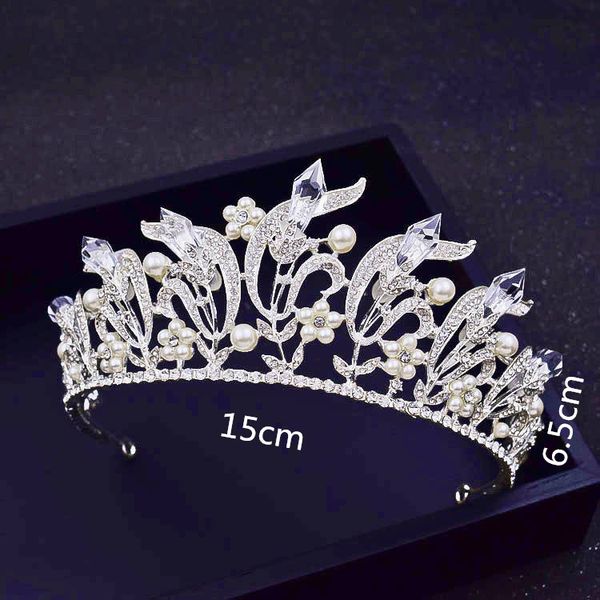 

new bridal jewelry crystal headdress hair ornament european retro baroque queen icicle crown accessories, Golden;silver