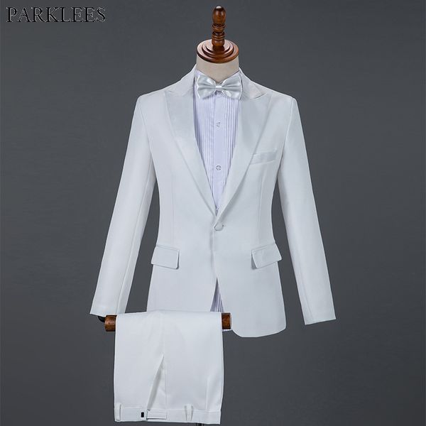 

men's suits & blazers solid white suit men wedding groom mens with pants two-piece classic man sets slim fit coat pant, White;black