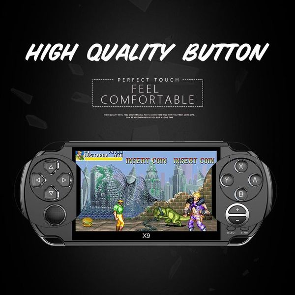 

8gb x9 handheld game player 5 inch large screen portable game console mp4 player with camera tv out tf video