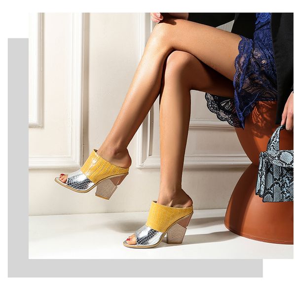 

high heels sandals women roman style block heel women peep toe 2020 summer wedge sandals stone pattern ladies shoes plus size pu, Black
