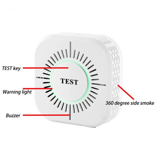 

smoke alarm, fire alarm detector, home office special smoke sensor can be used alone or connected to 433mhz rf host, Black;white