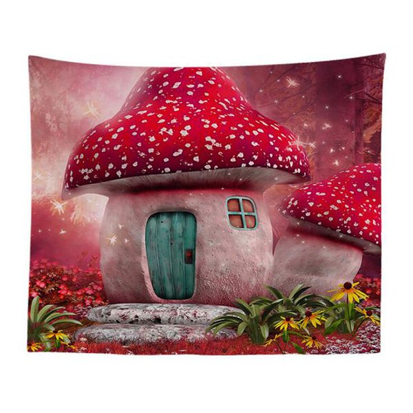 

tapestry witchcraft mushroom tapestries green forest wall hanging for home deco living room bedroom