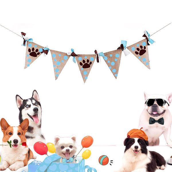 

pennant hanging bunting banner supplies pet dog birthday party cat reusable