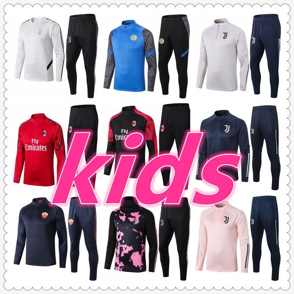 

kids tracksuit set boys kids shoes clothes soccer tracksuit kids 20 21 football kits retro soccer jersey football training suit pants, Black