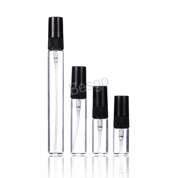 

2ml 5 ml 10ml glass perfume spray bottle portable clear empty perfume bottles cosmetic containers with atomizer spray bottles bh2740 tqq