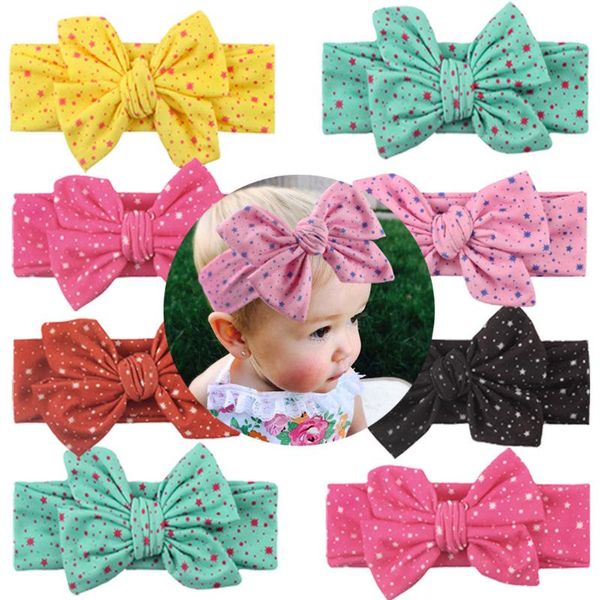 

kid girl baby toddler infant star bow headband hair bow band casual hair accessories nino infantil star feb 17th, Slivery;white