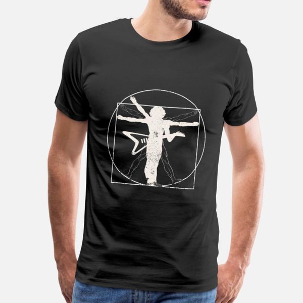 

vitruvian electric guitar man rock music gift t shirt men fitness cotton euro size s-3xl cool fitness humor summer style vintage shirt