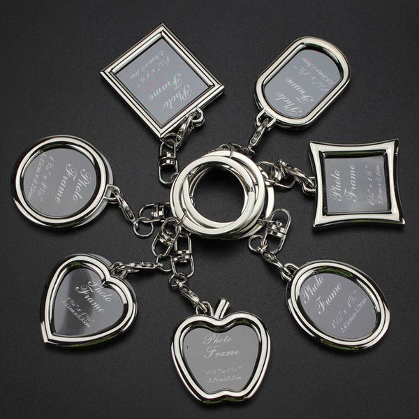 

100pcs/lot p frame key chain key ring friend family gifts keychains car bag charm llaveros lote trinket s20, Silver