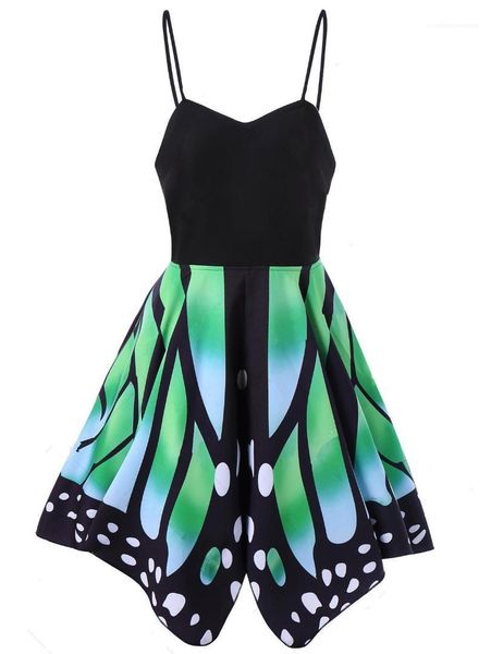 

strap dress back bandage butterfly shape panelled dress female clothing womens designer dresses print spaghetti, Black;gray