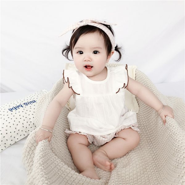 

newborn baby girls clothing set summer princess girl costume infant sleeveless t-shirt plaid pants headband 3pcs outfits, Blue