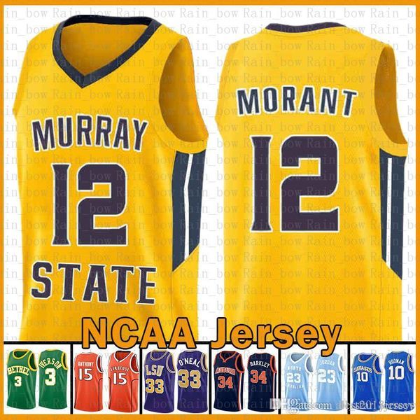 

murray state racers university 2020 ja 12 morant lebron 23 james dwyane 3 wade sale jersey ray 34 allen david 50 robinson gary payton, Black