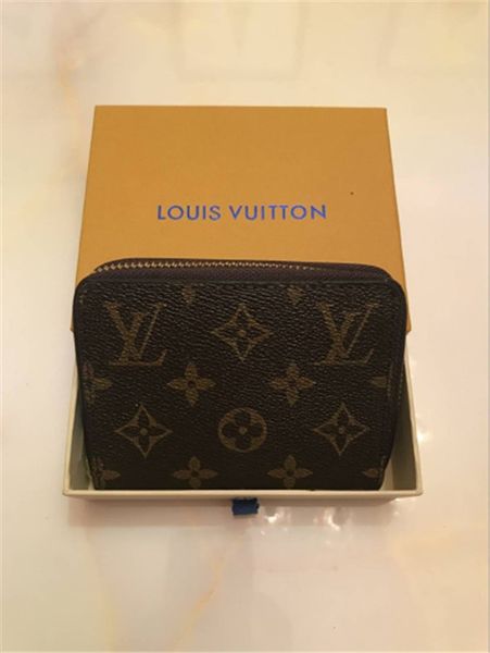 

2020 women man original box luxury real leather multicolor short wallet card holder classic zipper pocket victorine sale