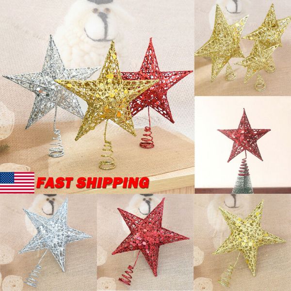 

christmas decorations large glitter gold star tree er decoration-150/120/125mm