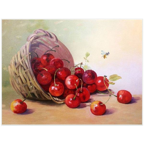 

diamond painting cherry picture of rhinestones diamond embroidery full display cross stitch diamond mosaic wall decor