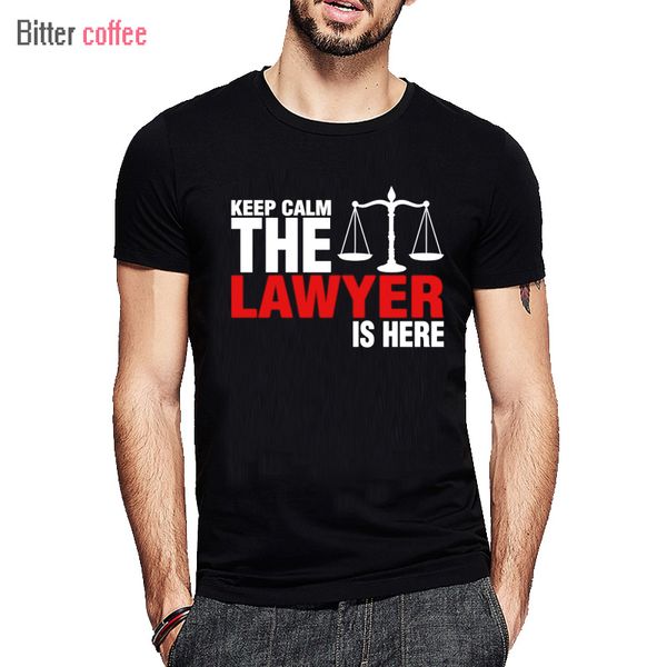 

bitter coffee keep calm the lawyer is here for men tee shirt casual custom short sleeve party t shirts plus size xs-3xl