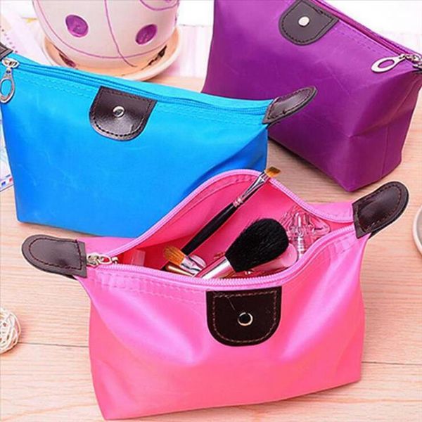 

10 color dumpling makeup bag solid color polyester cosmetic bag around soft portable korean version make up bag