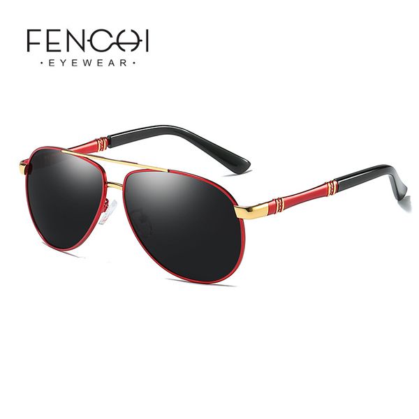 

fenchi black red polarized sunglasses men vintage sun glasses for men masculino, White;black
