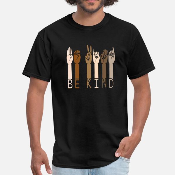 

be kind hand sign language t shirt men designs short sleeve s-xxxl standard interesting fashion spring autumn novelty shirt