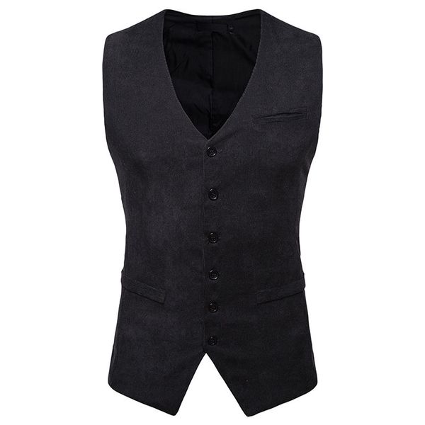 

mens slim fit single breasted suit vest 2020 brand new corduroy vest waistcoat men formal business tuxedo vests male gilet uomo, Black;white